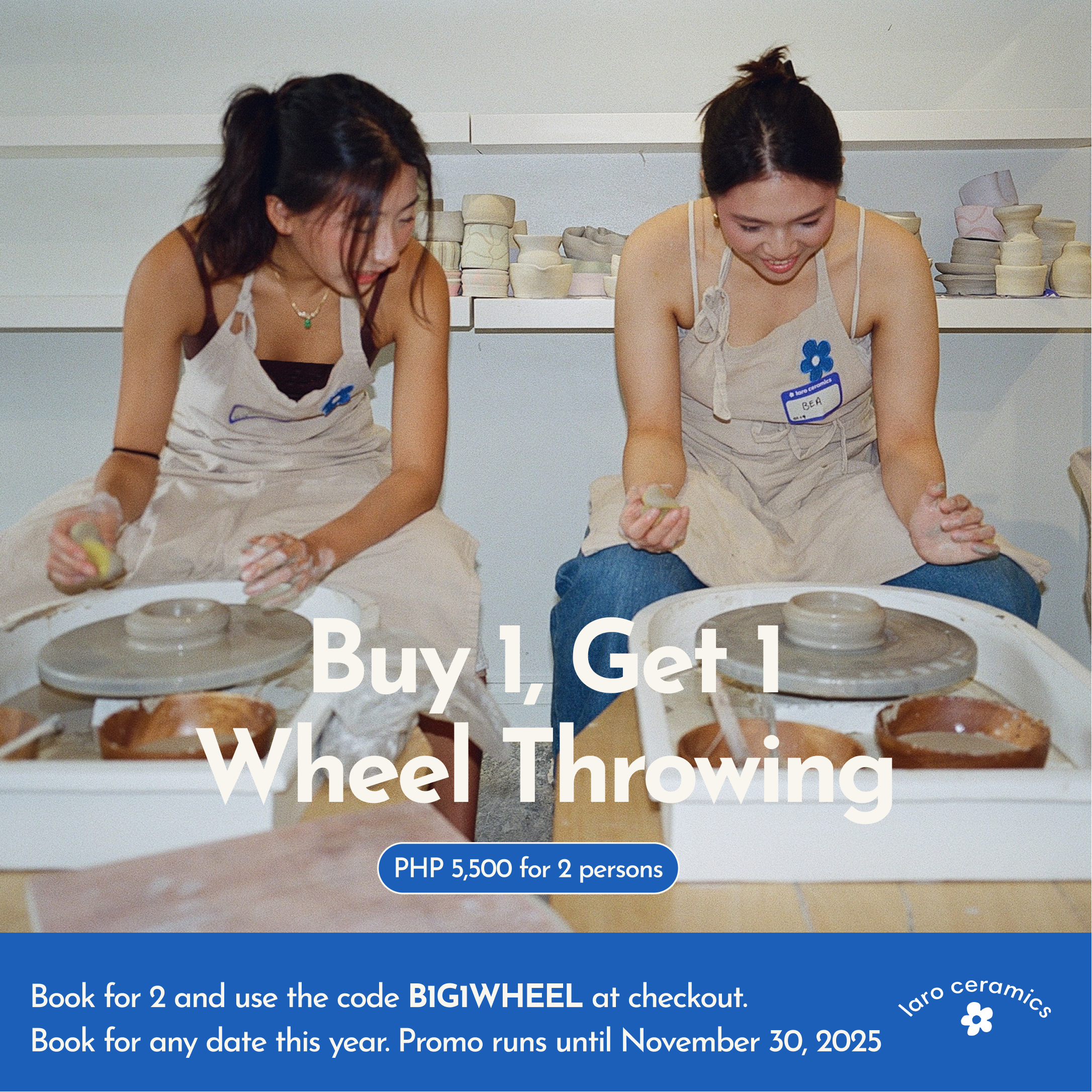 beginner's wheel-throwing class