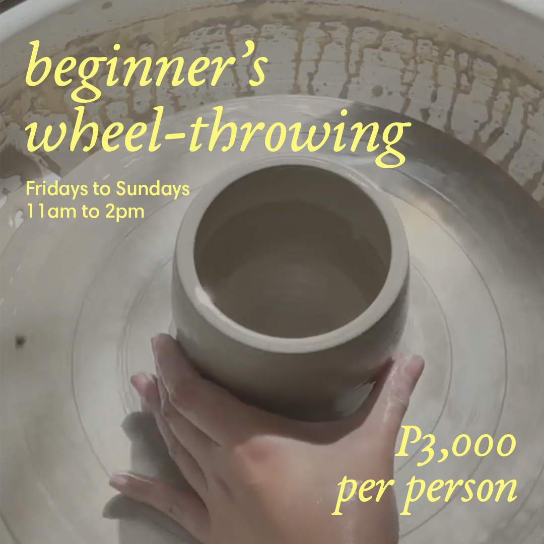 beginner's wheel-throwing class