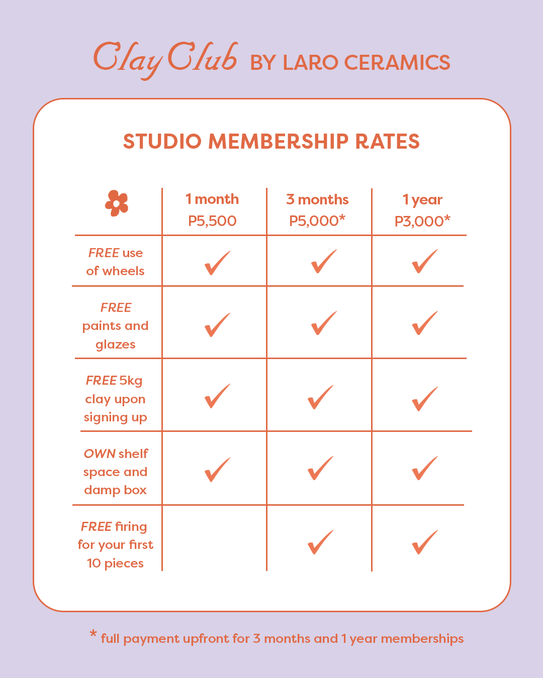 Clay Club Studio Membership